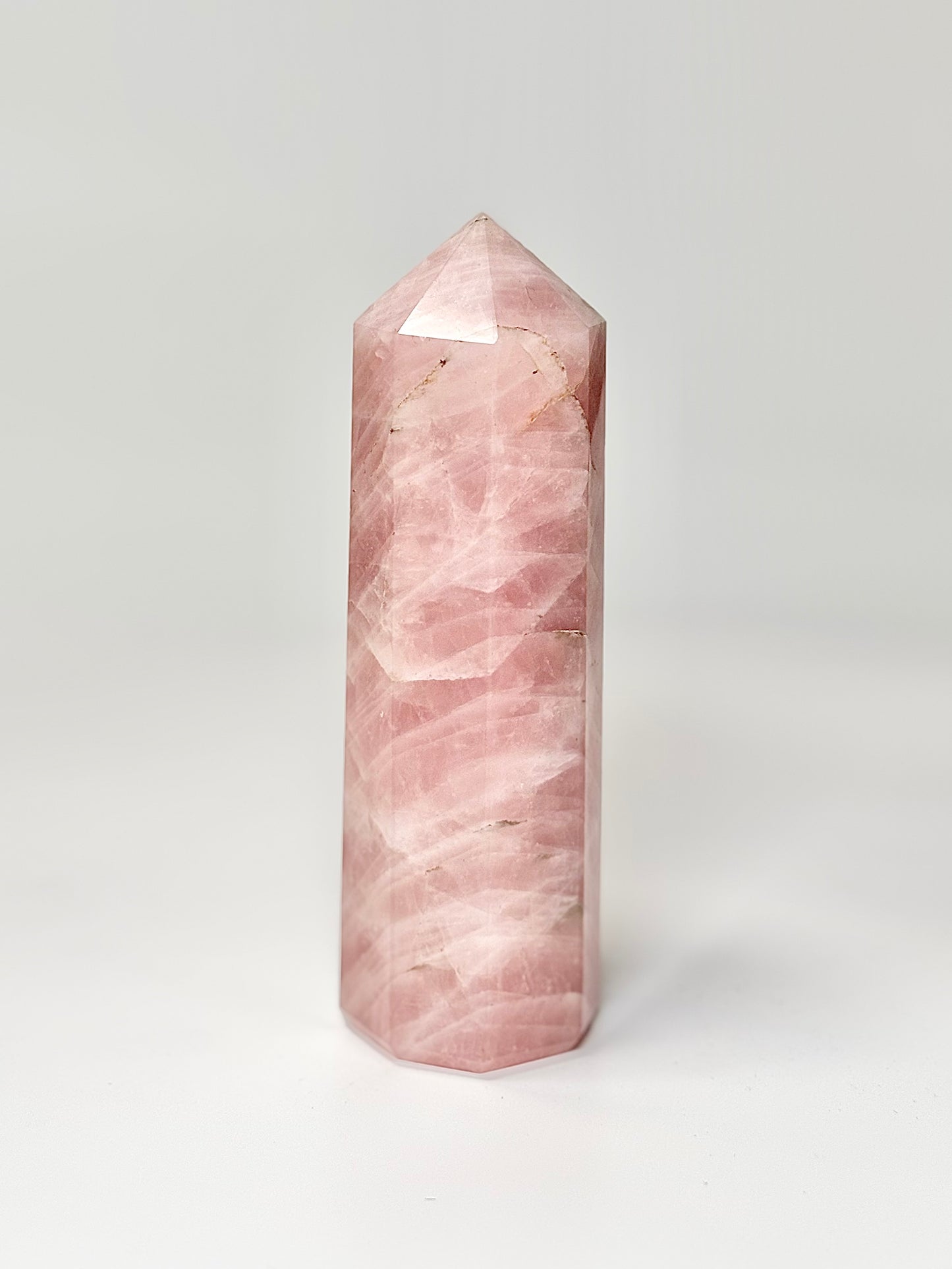 Eight Facet Rose Quartz Tower – 430g - Elegance, Warmth & Gentle Charm