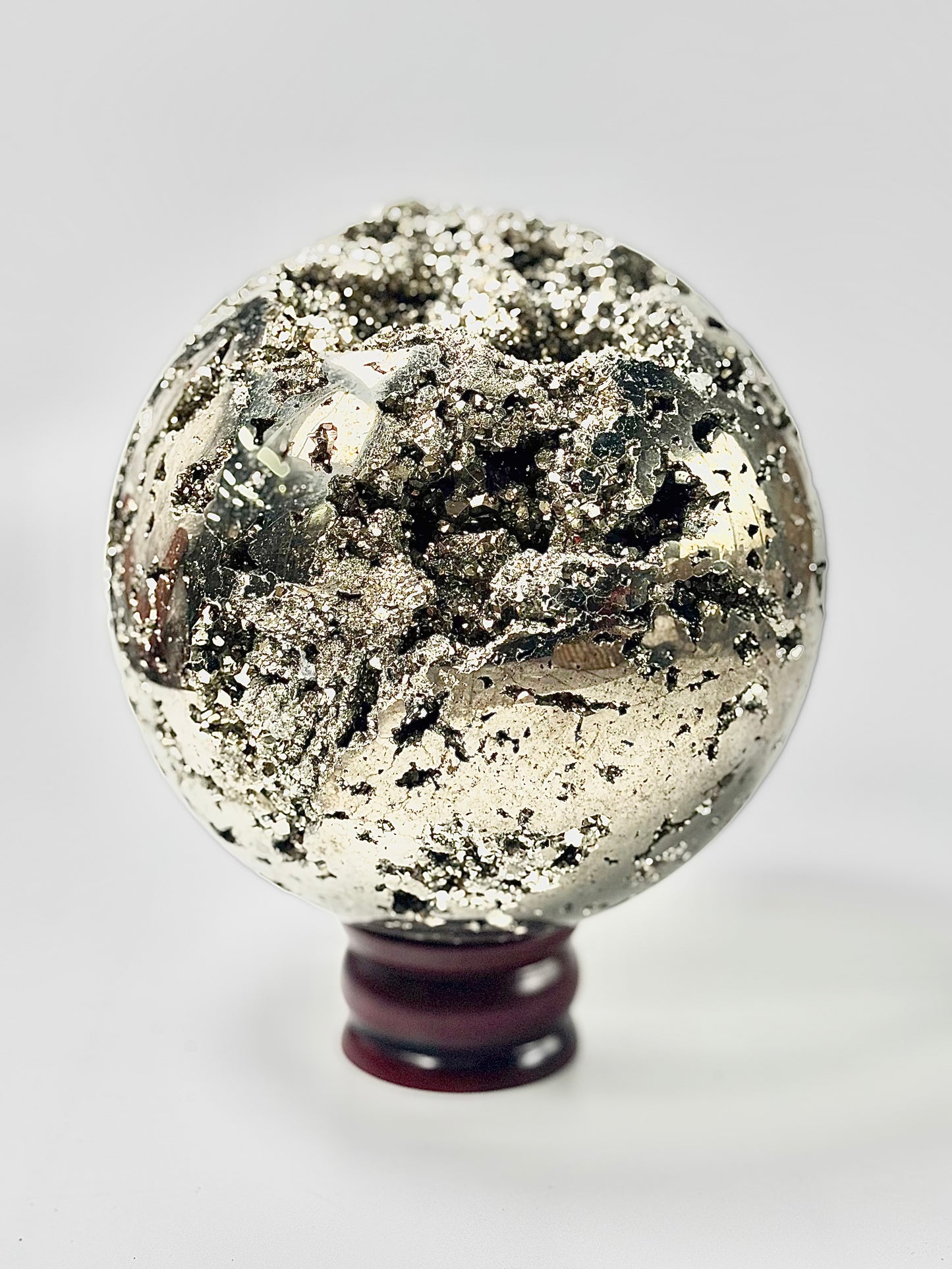 Extra Large Peruvian Pyrite Druzy Sphere 6.7 Kg – Abundance & Prosperity