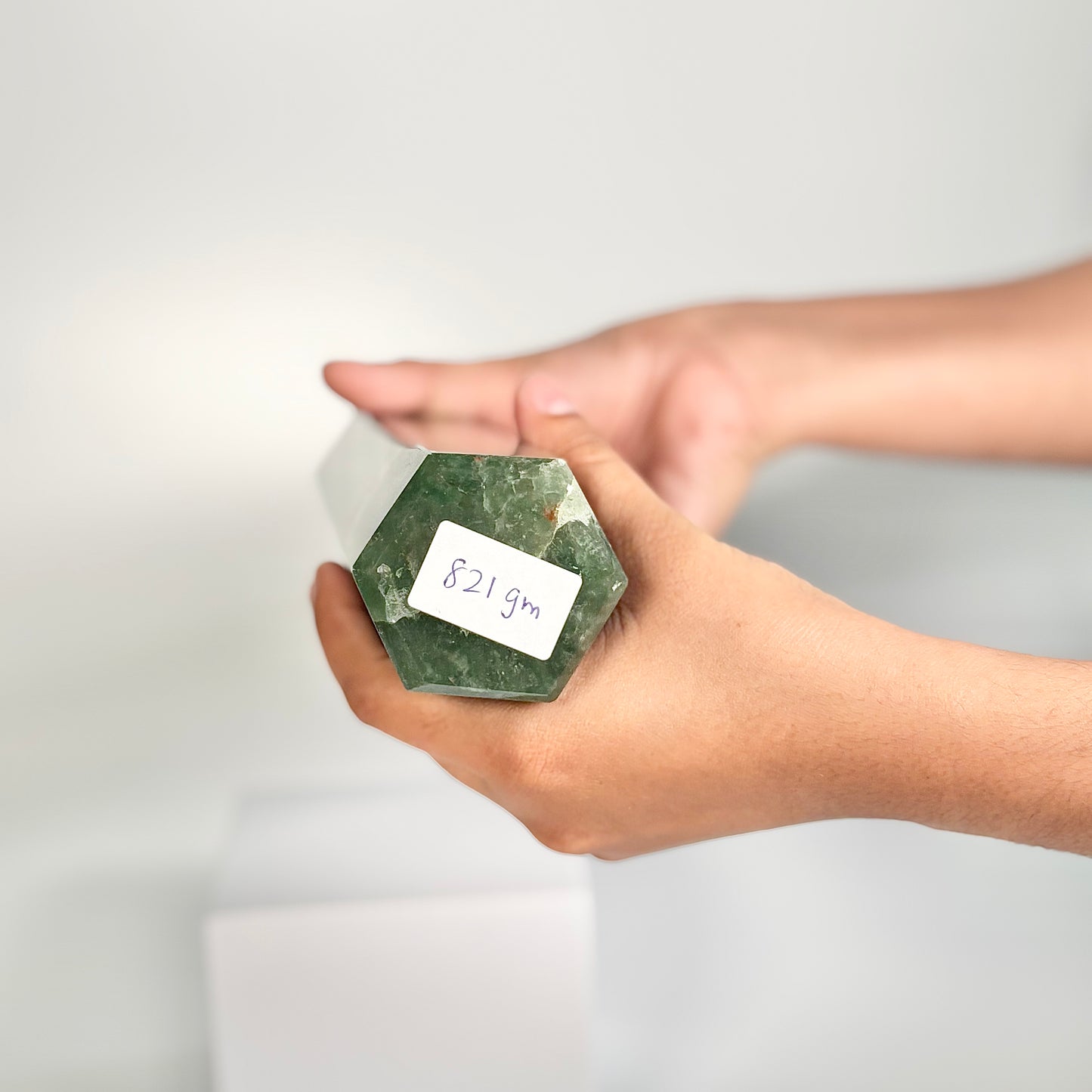 Green Strawberry Quartz Six-Facet Tower – 821g - Heart Chakra • Uplift the Spirit • Attract Harmony