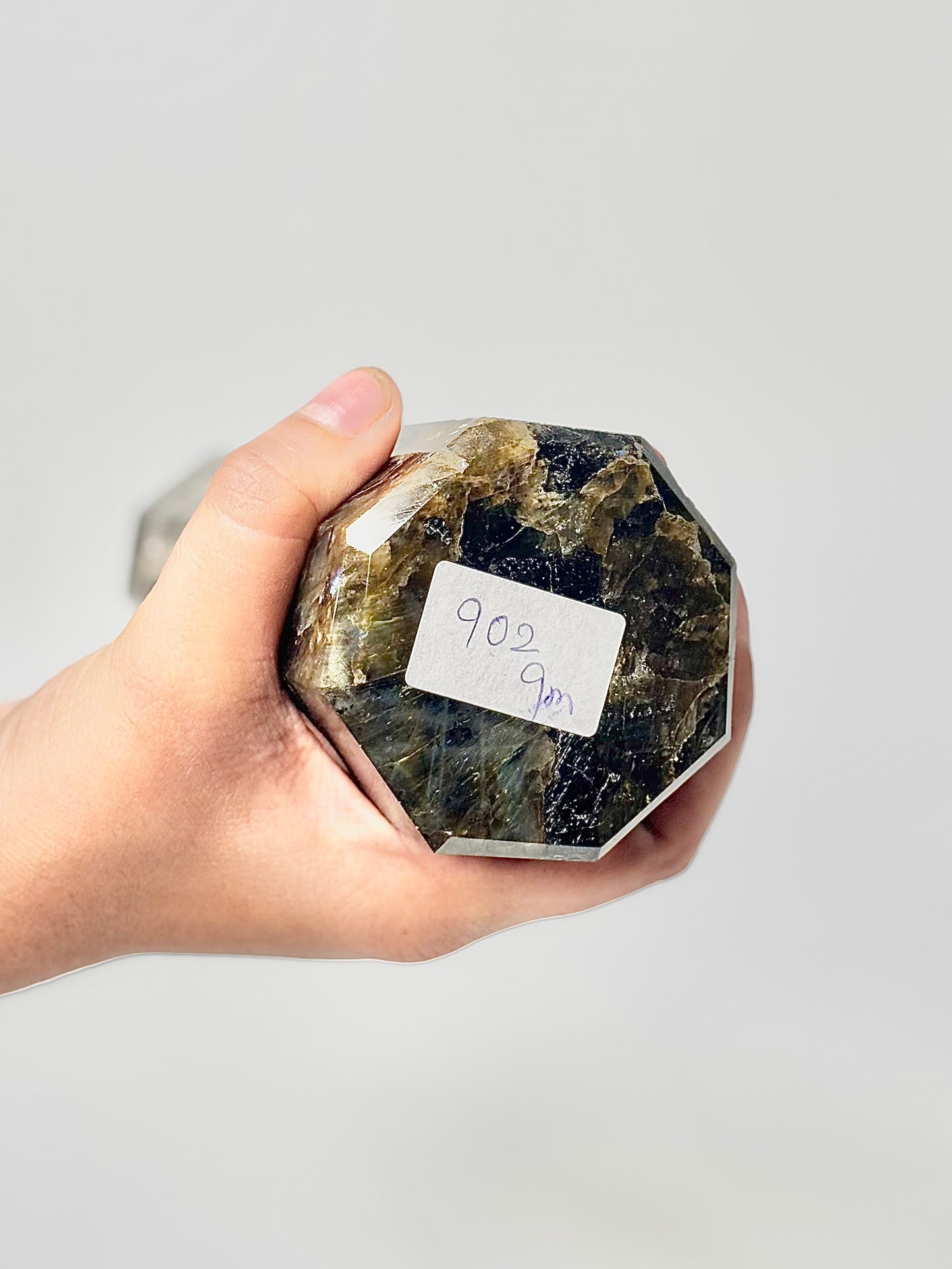 Eight Facet Labradorite Tower – 902g - Elegance, Depth & Reflective Beauty
