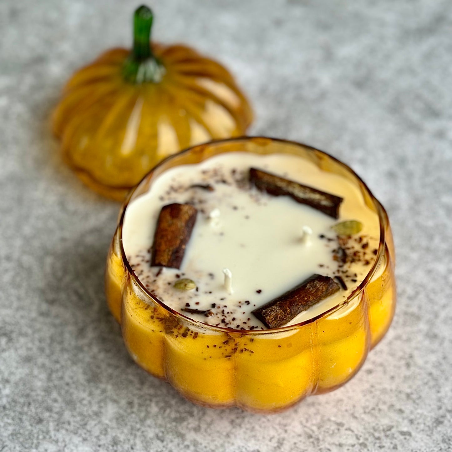 Protection &  Prosperity  Intention Candle  | Orange tinted Pumpkin Jar Candle