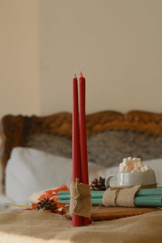 Red Taper Candle | Set of 10