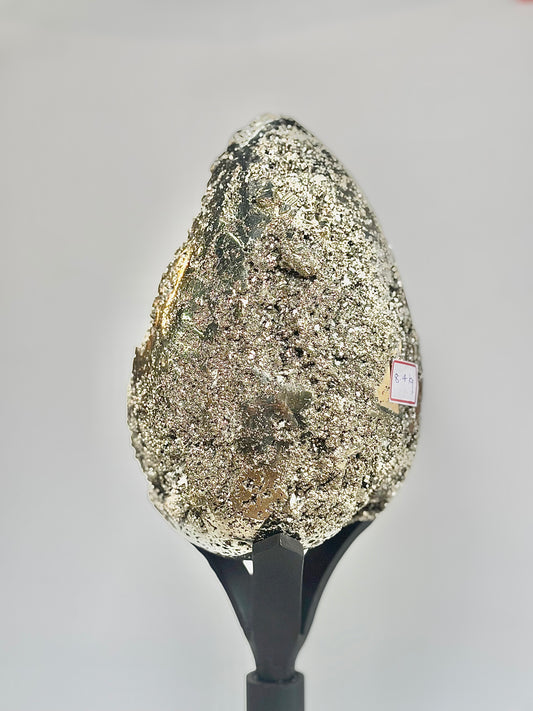 Extra Large Peruvian Pyrite Druzy Egg Carving 8.4 Kg – Abundance & Prosperity