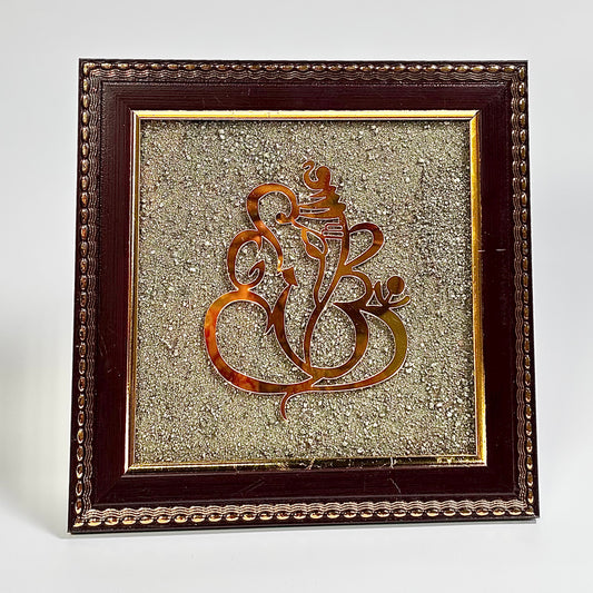 Pyrite Dust Frame with Ganpati Print