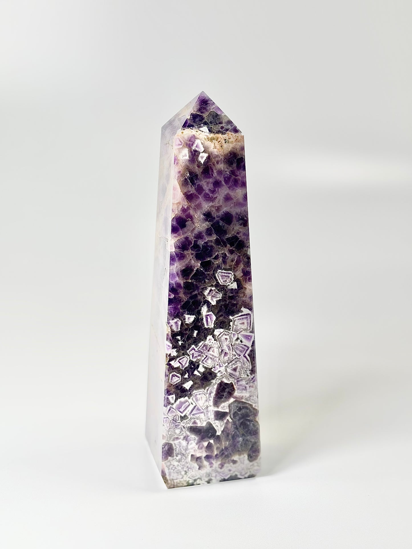 Four Facet Chevron Amethyst Tower – 870g - Amplified Intuition & Focused Healing