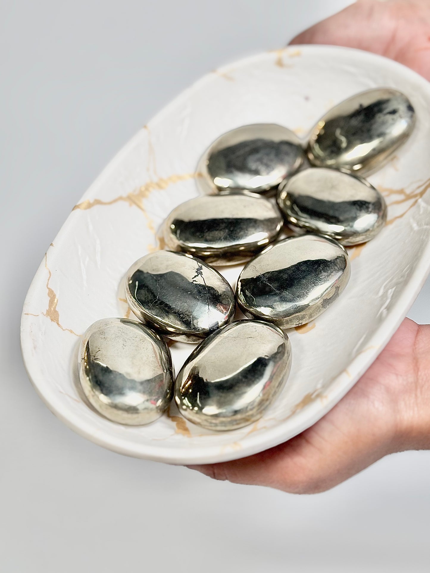 Pyrite Polished Palm Stone | Stone for Abundance