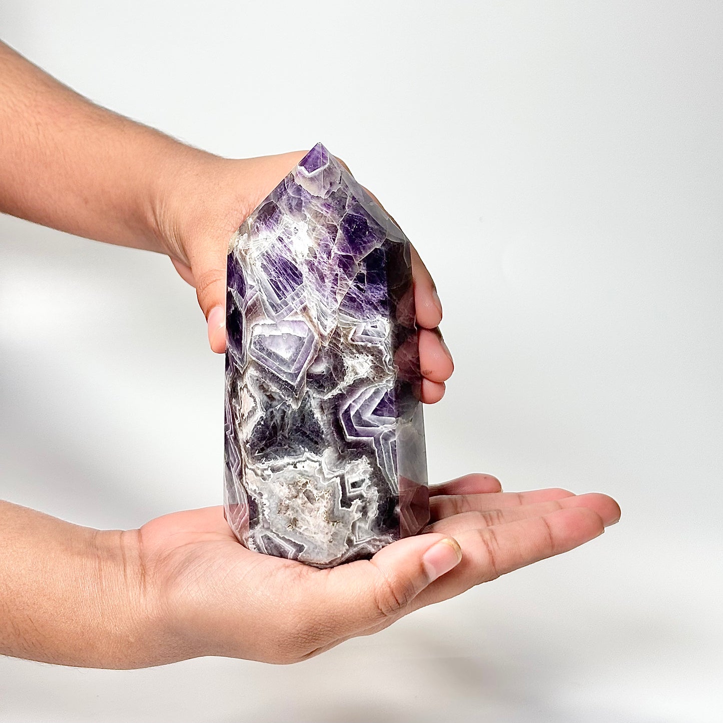Eight Facet Chevron Amethyst Tower – 729g - Balanced Energy & Refined Clarity