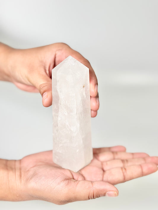 Four Facet Clear Quartz Tower – 260g - Amplify, Align & Awaken