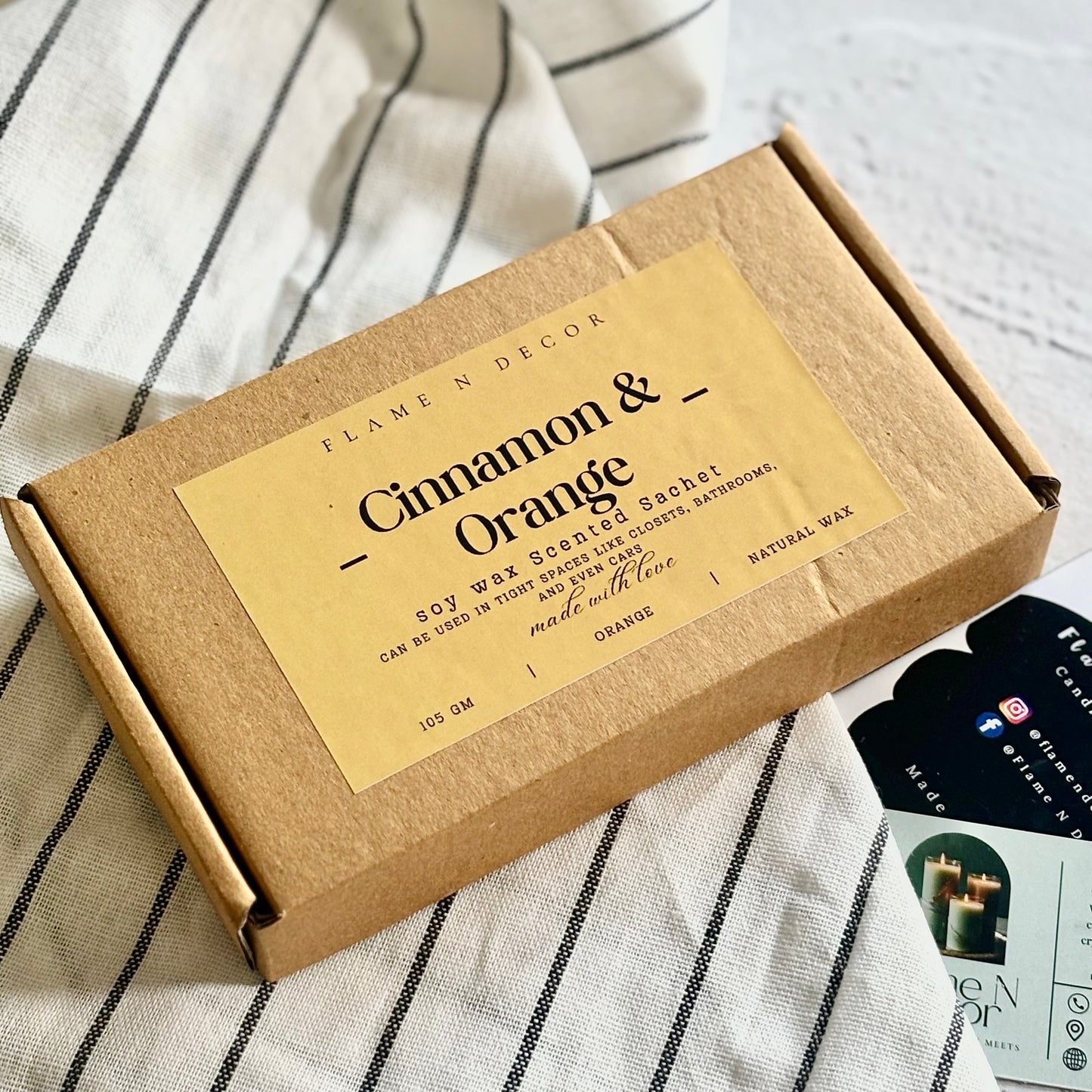 Hexagon Shaped Cinnamon & Orange Scented Soy Wax Sachet | Pack of 3