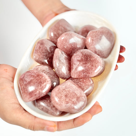 Strawberry Quartz Heart |  Promotes Happiness & Joy