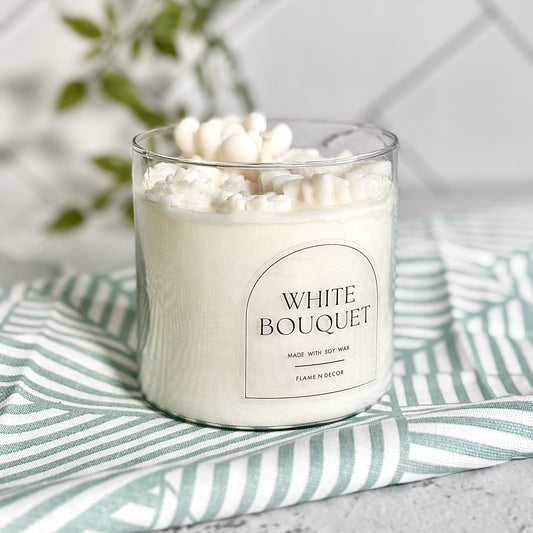 White Bouquet Soy Wax Scented Candle