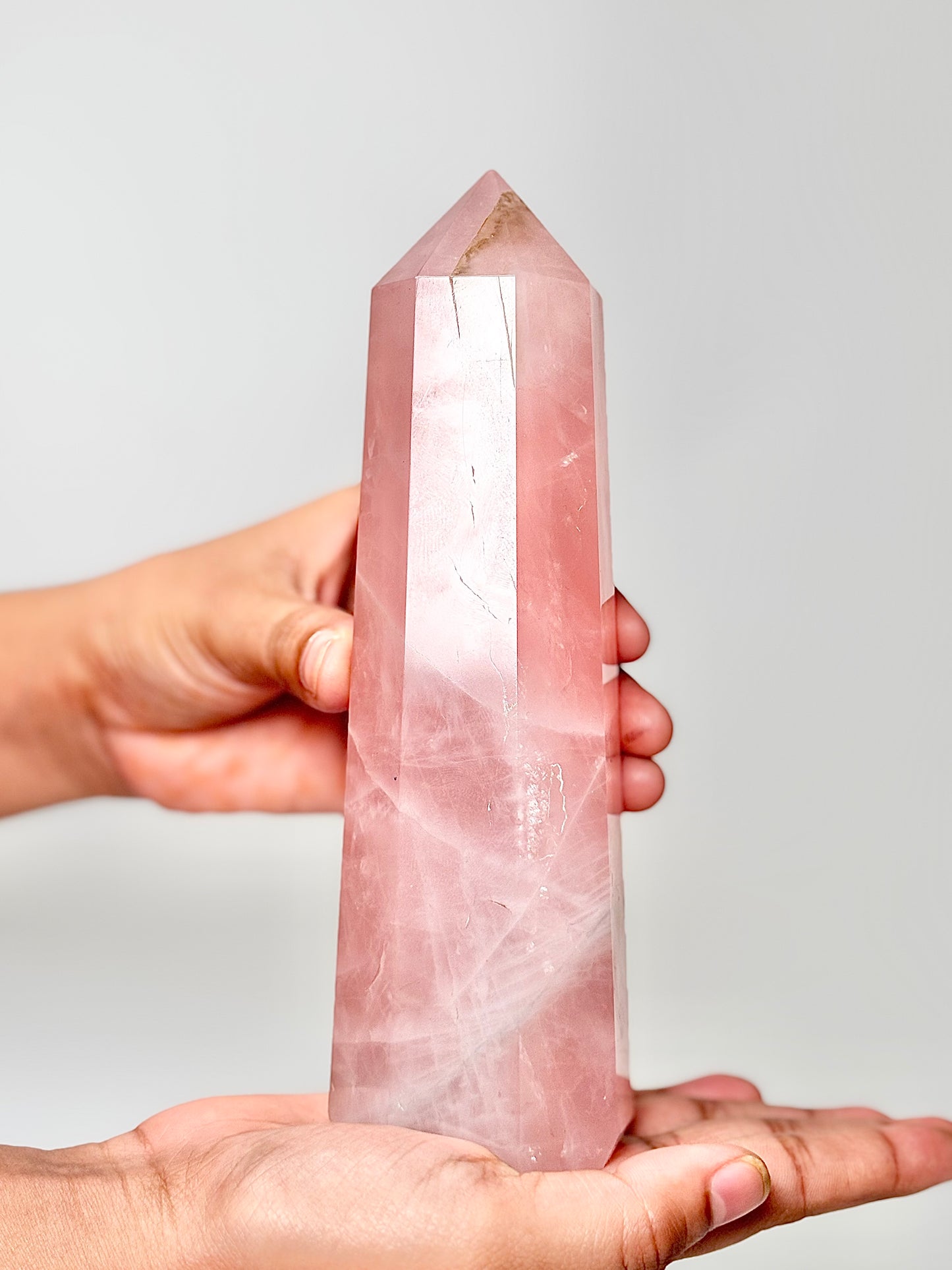 Eight Facet Rose Quartz Tower – 700g - Elegance, Warmth & Gentle Charm