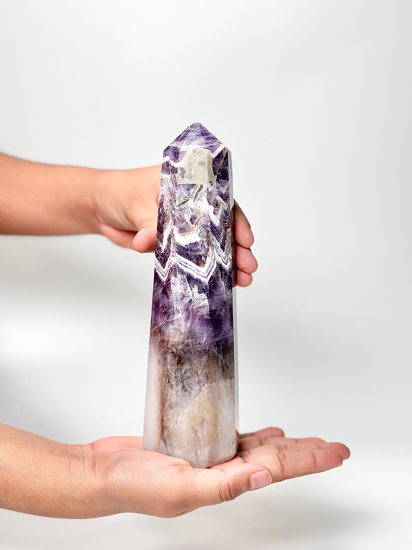 Eight Facet Chevron Amethyst Tower – 927g - Balanced Energy & Refined Clarity