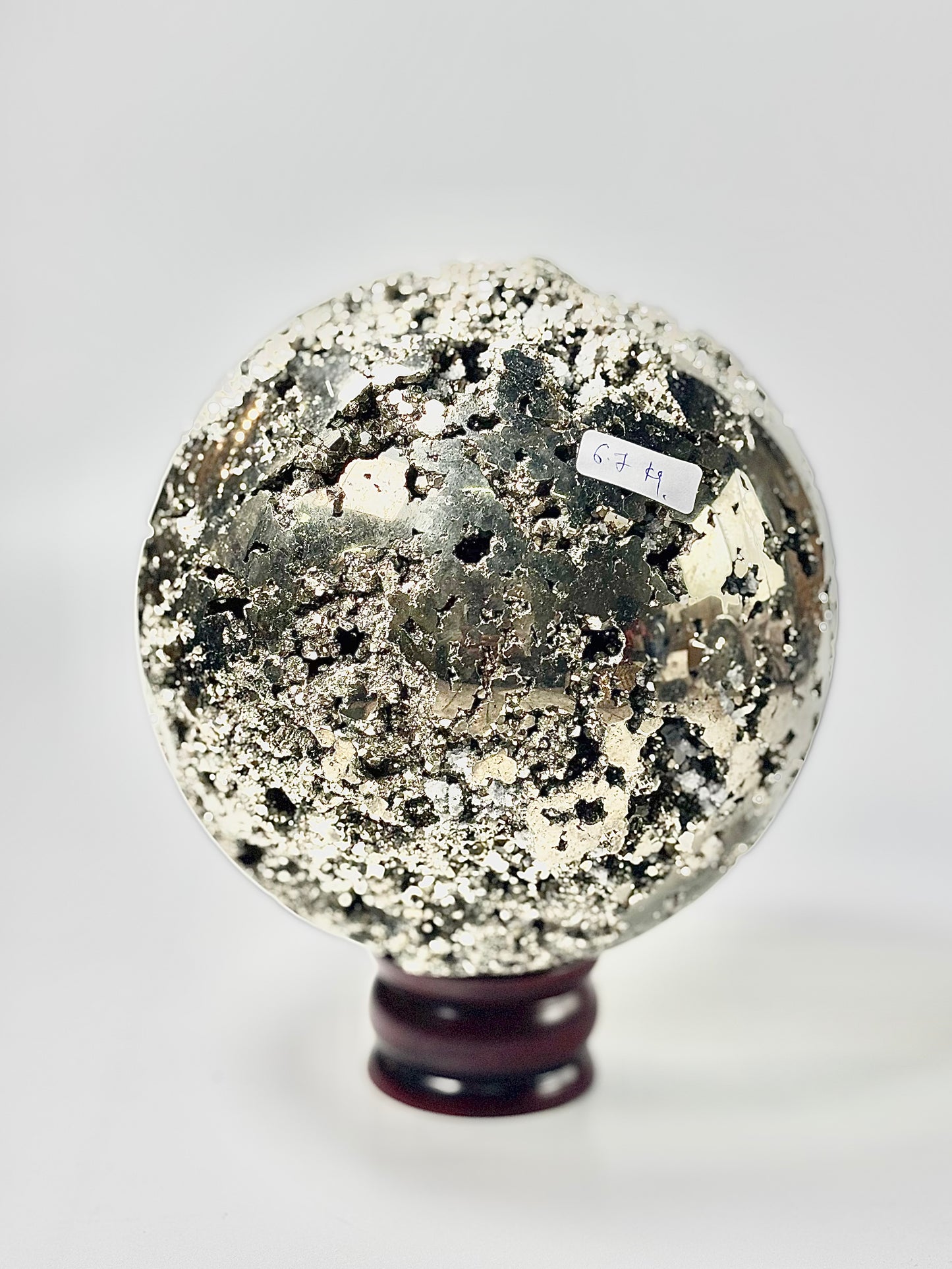 Extra Large Peruvian Pyrite Druzy Sphere 6.7 Kg – Abundance & Prosperity