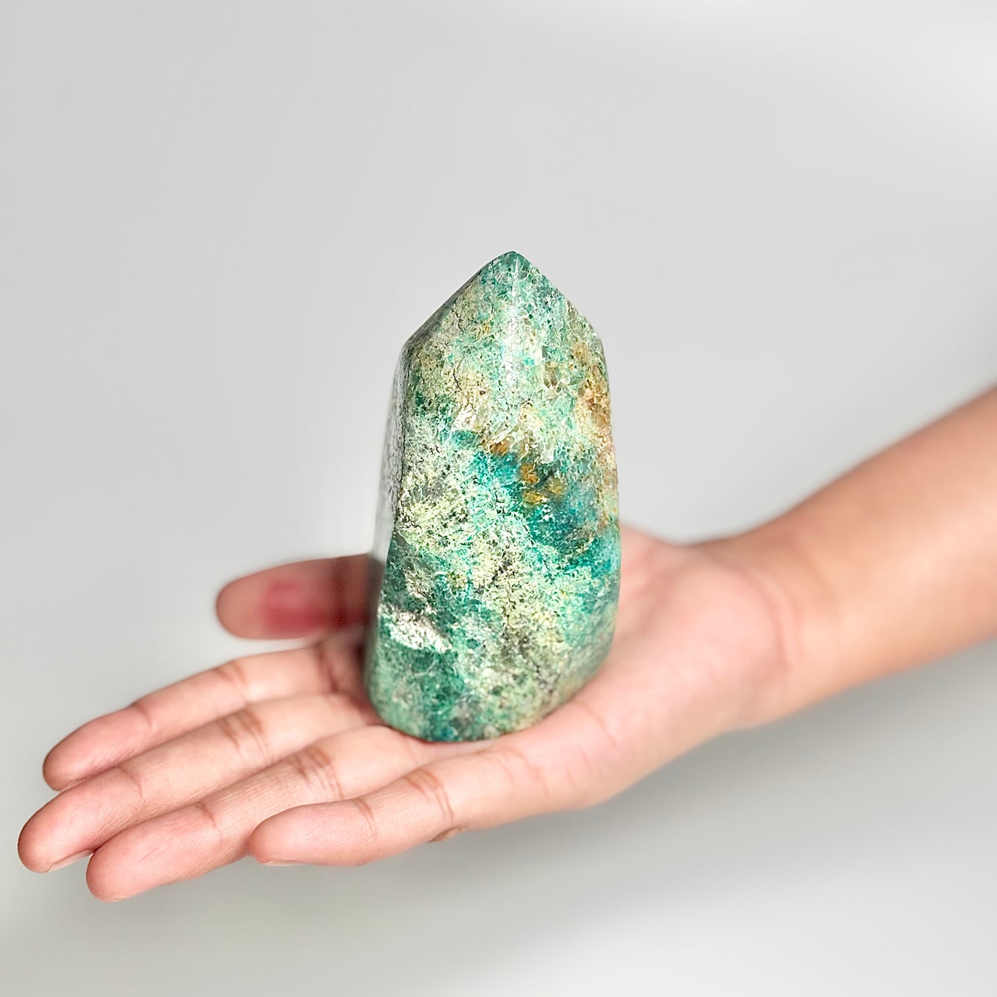 Green Chrysocolla Freeform 326g - Calm Emotions • Empower Communication • Connect with Divine Feminine