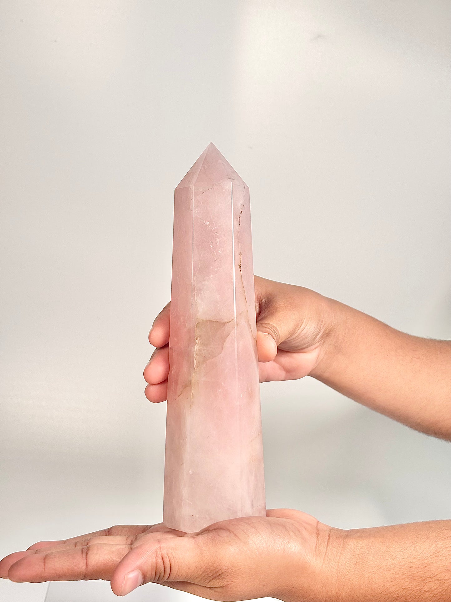 Rose Quartz Six-Facet Tower – 613g - Attract Love • Heal Emotionally • Radiate Compassion