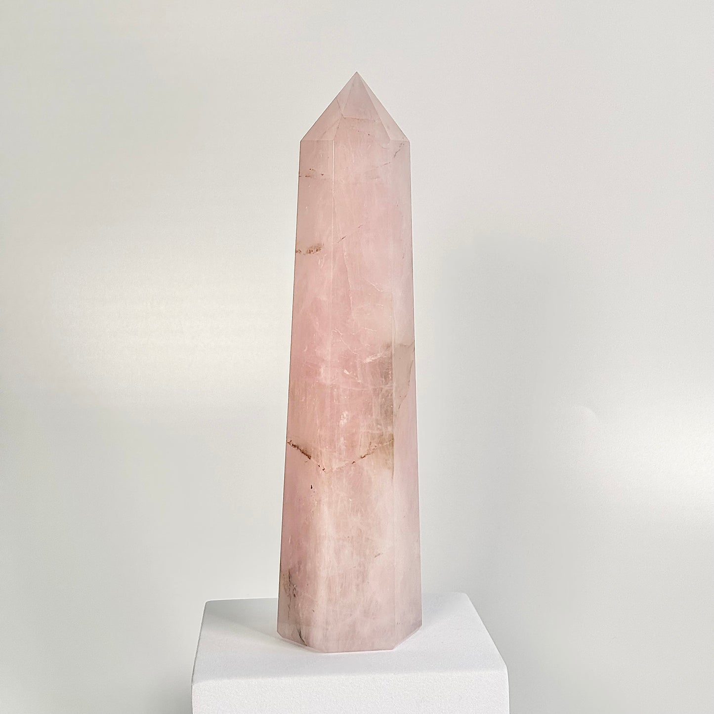 Rose Quartz Six-Facet Tower – 613g - Attract Love • Heal Emotionally • Radiate Compassion