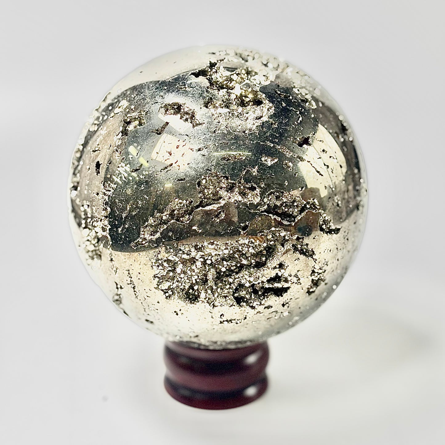 Extra Large Peruvian Pyrite Druzy Sphere 5.7 Kg – Abundance & Prosperity