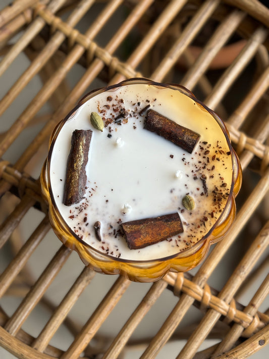 Protection &  Prosperity  Intention Candle  | Orange tinted Pumpkin Jar Candle