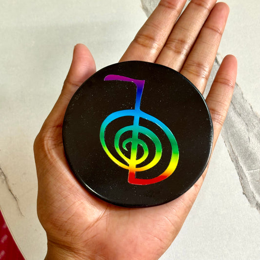 Cho Ku Rei | Power Symbol Black Obsidian Plate – Reiki Power Symbol for Protection & Amplification
