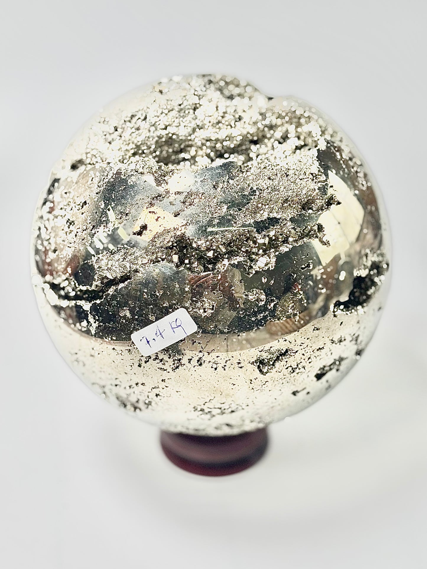 Extra Large Peruvian Pyrite Druzy Sphere 7.4 Kg – Abundance & Prosperity
