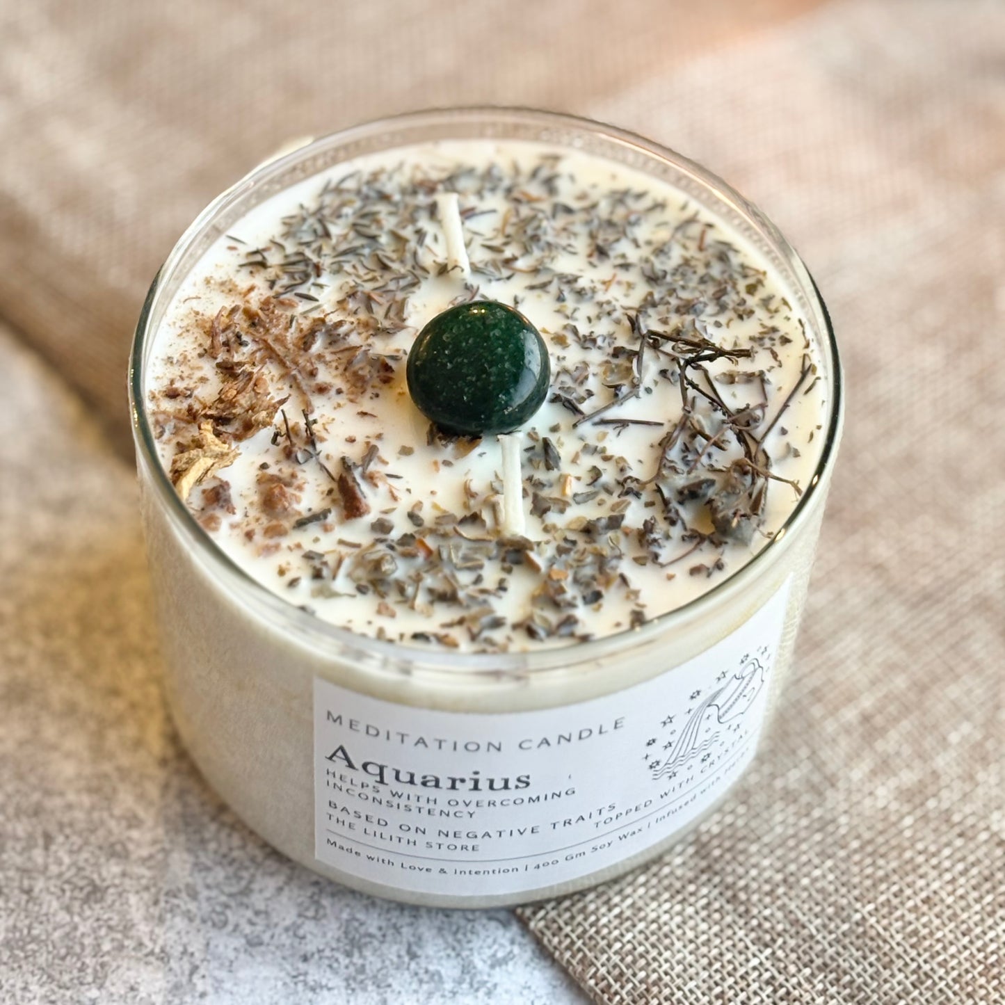 Aquarius Zodiac Soy Intention Candle | 400 Gm