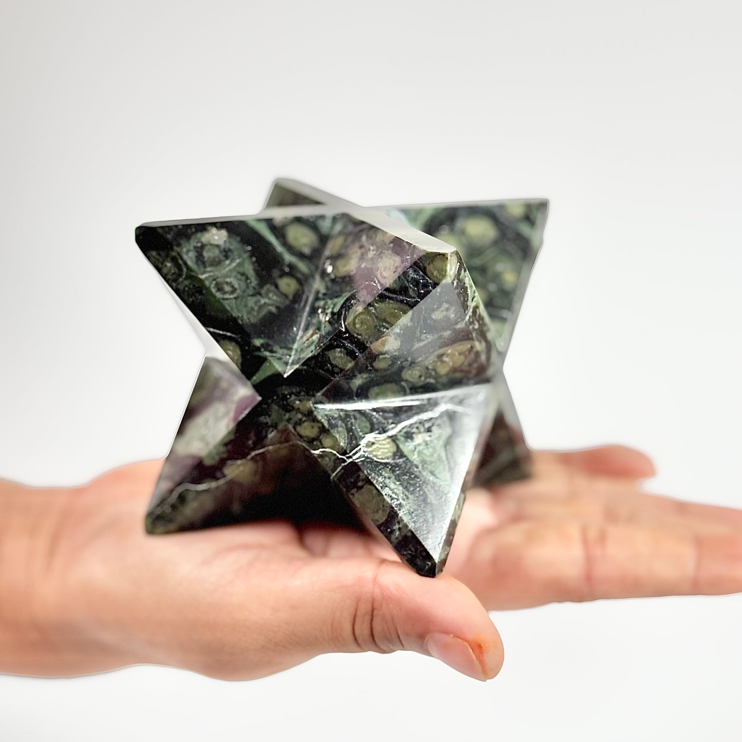 Kambaba Jasper Large Merkaba Carving - 440 Gm