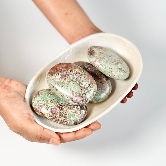 Ruby in Fuchsite Palm Stone - Self-worth