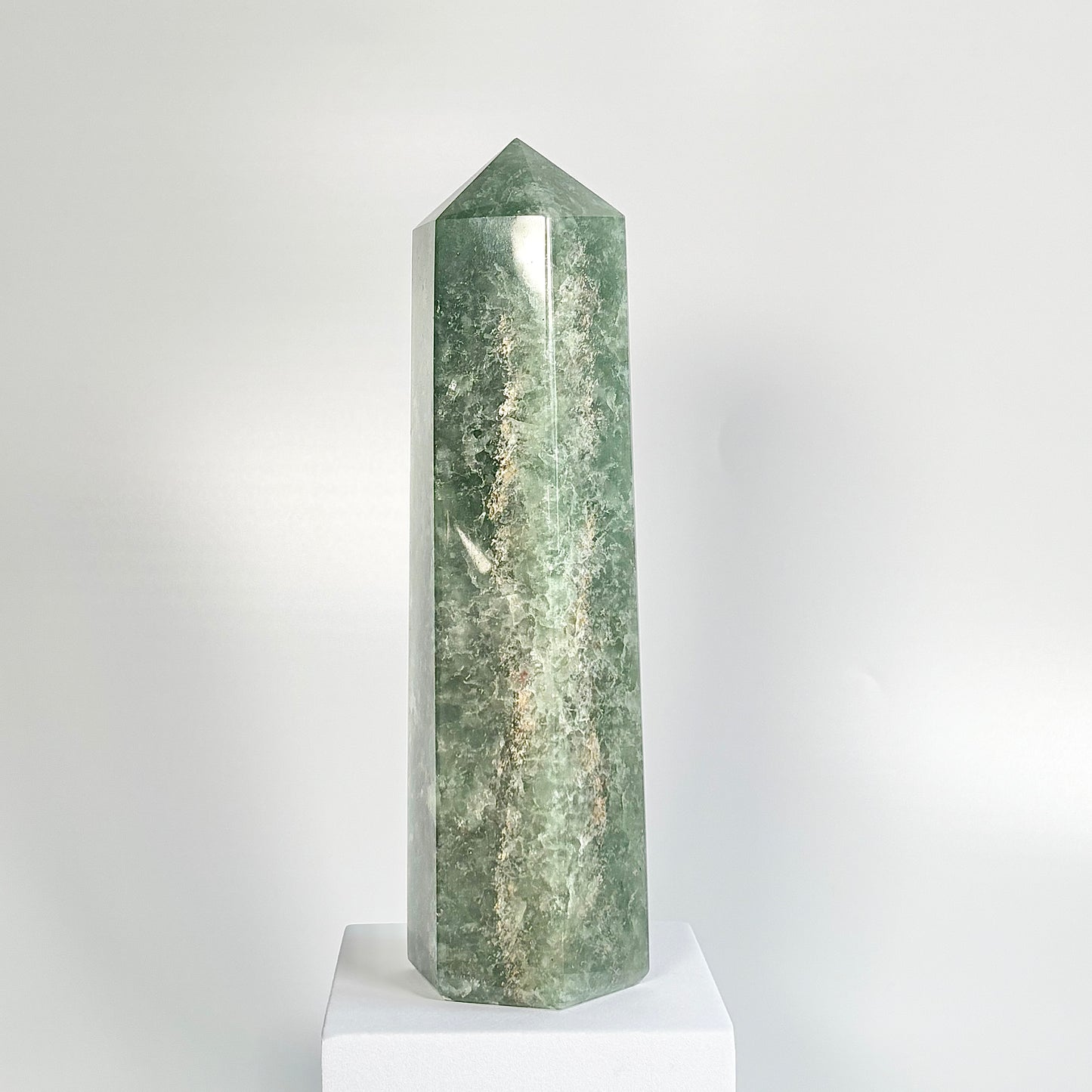 Green Strawberry Quartz Six-Facet Tower – 1384g - Heart Chakra • Uplift the Spirit • Attract Harmony