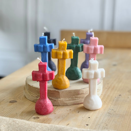 Cross Altar Soy Candle  | Colour Option Available