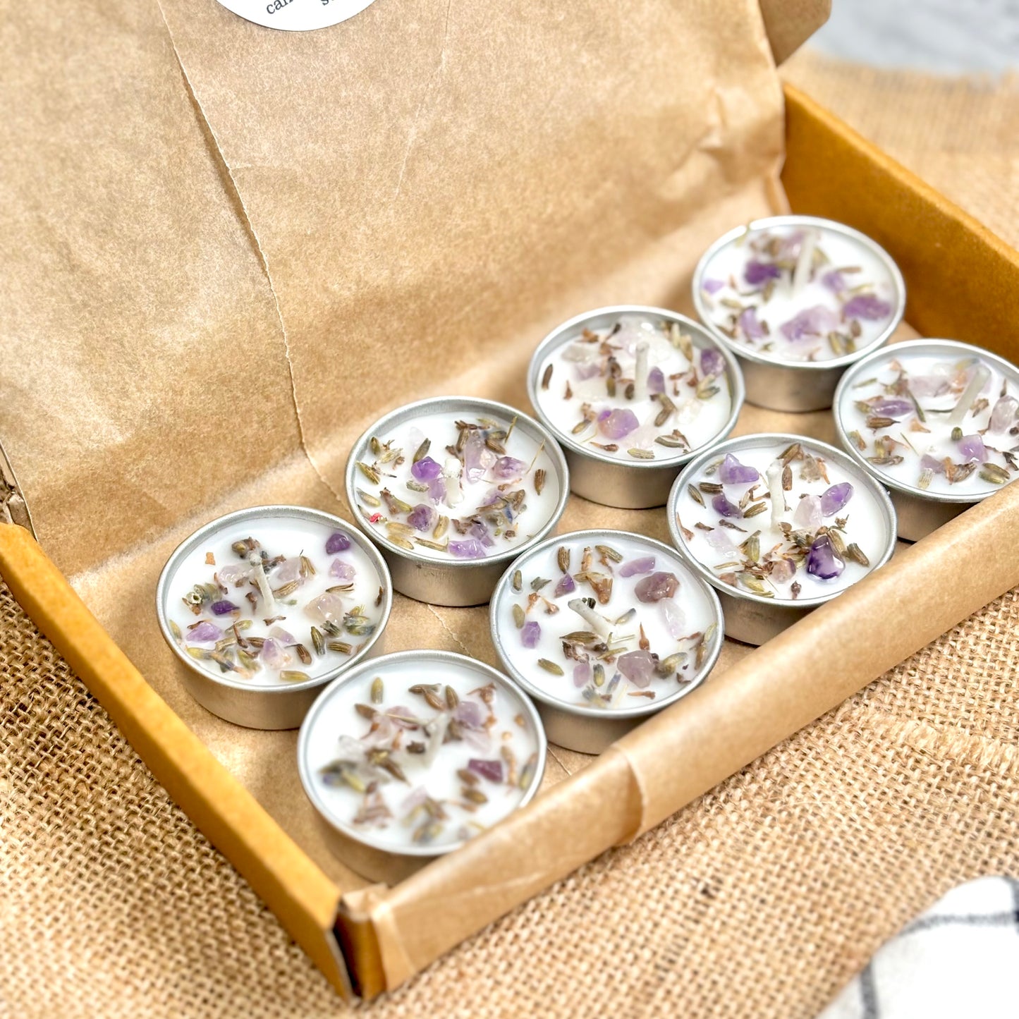 Lavender & Amethyst Soy Tealight Candle