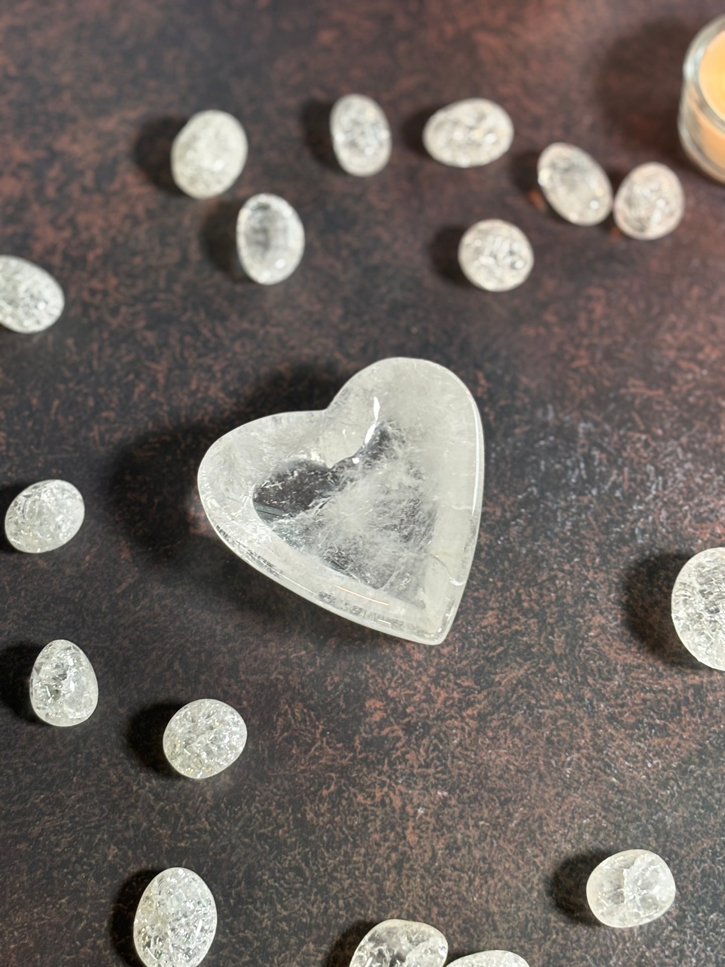 Clear Quartz Heart Shape Bowl - Amplifier of Energy & Intention