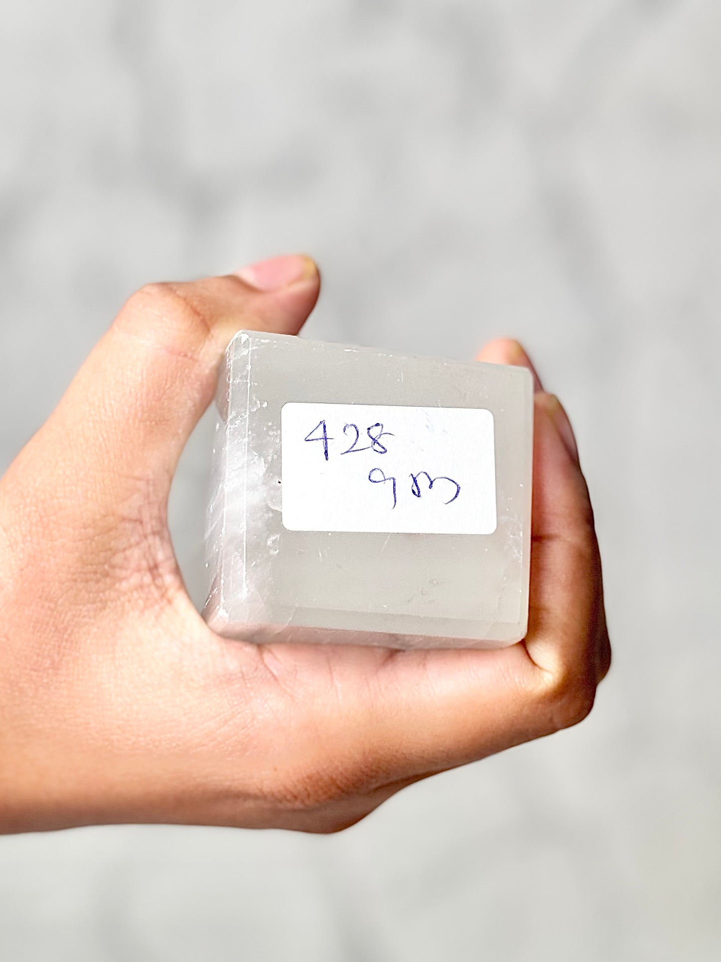 Four Facet Selenite Tower – 428g - Soft Glow & Balanced Form
