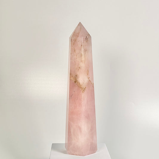 Rose Quartz Six-Facet Tower – 878g - Attract Love • Heal Emotionally • Radiate Compassion
