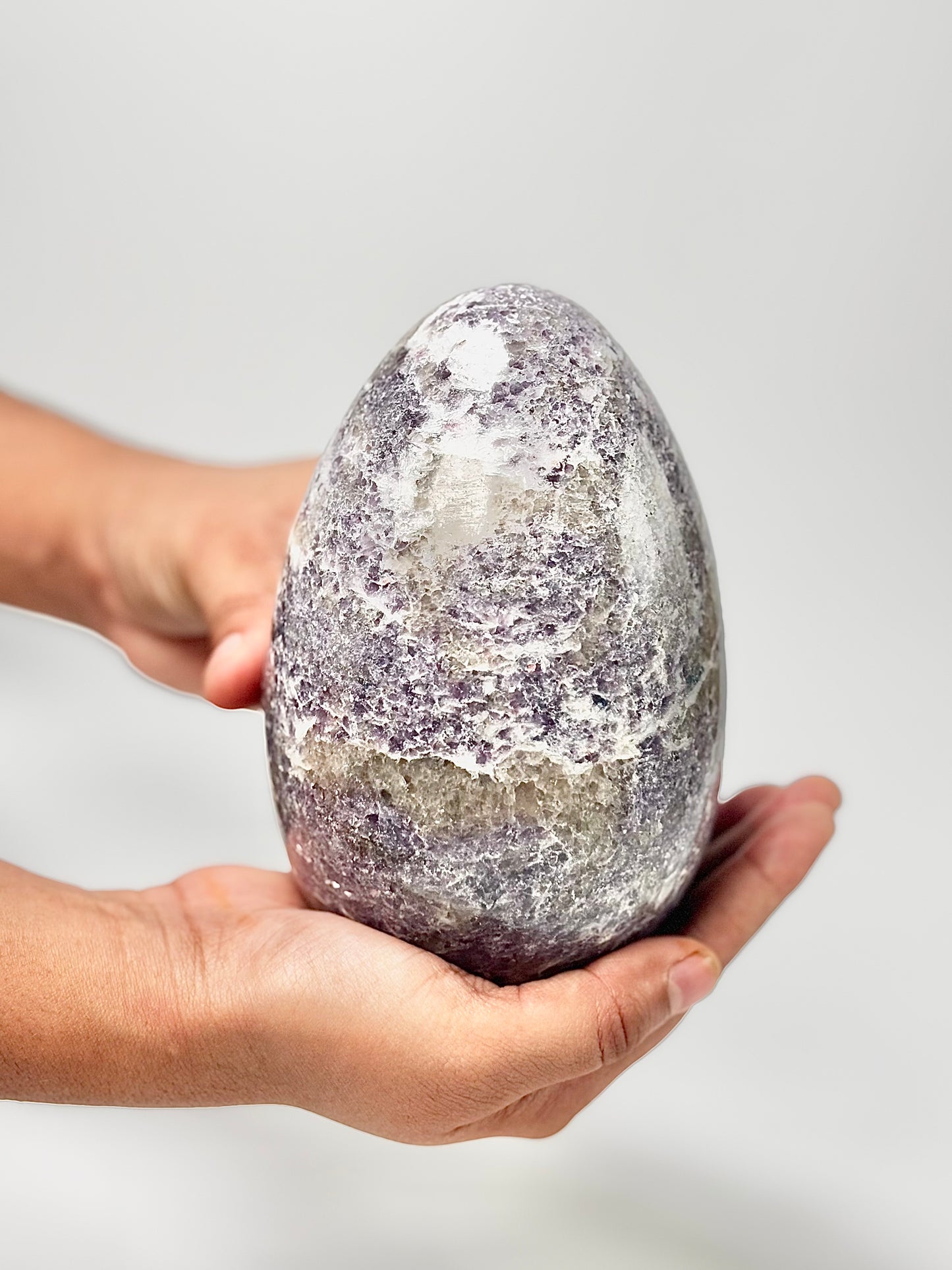 Lepidolite Large Egg Carving - 1580 Gm