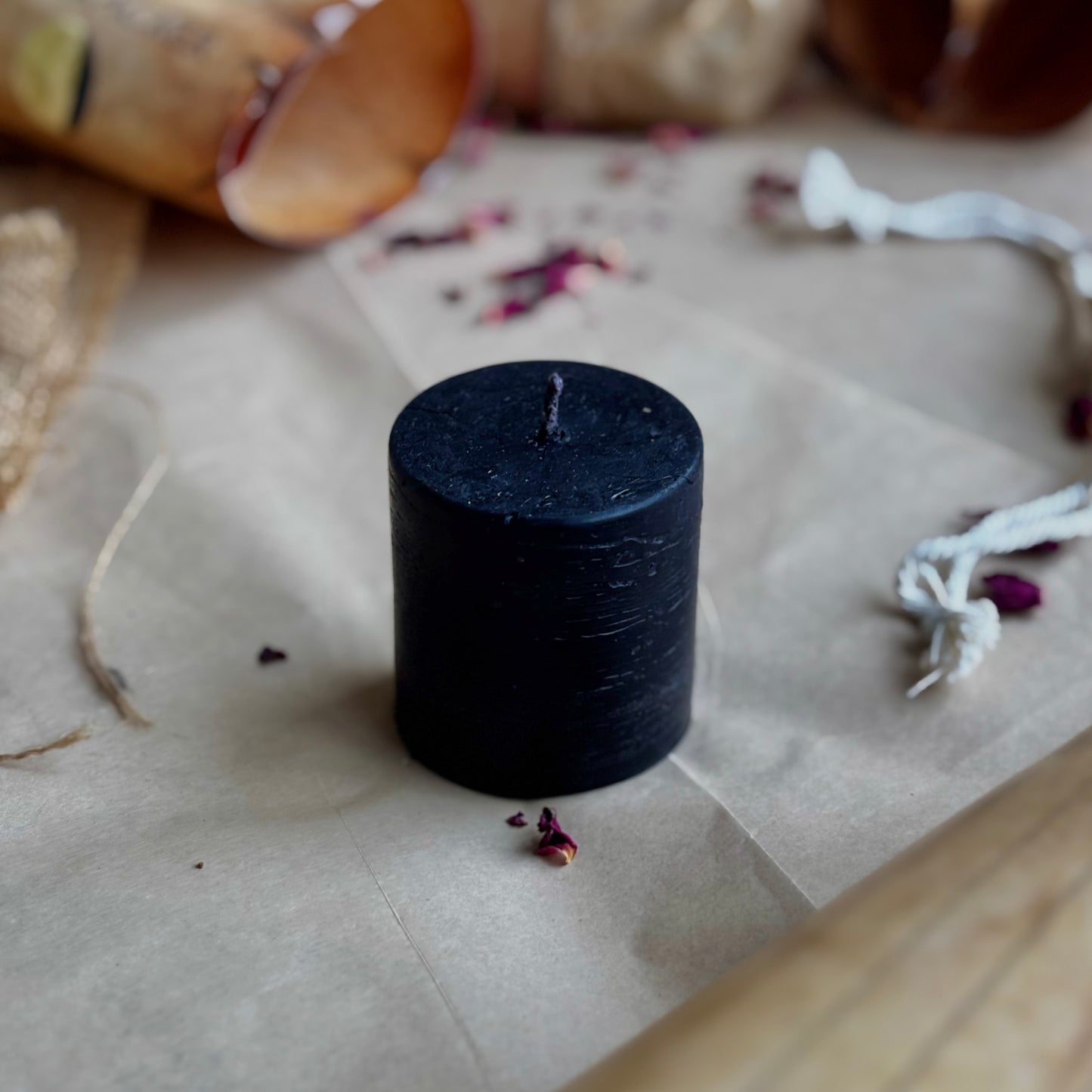 Black Pillar Candle 2 Inch – Soy Wax Ritual & Décor Candle | Pack of 4