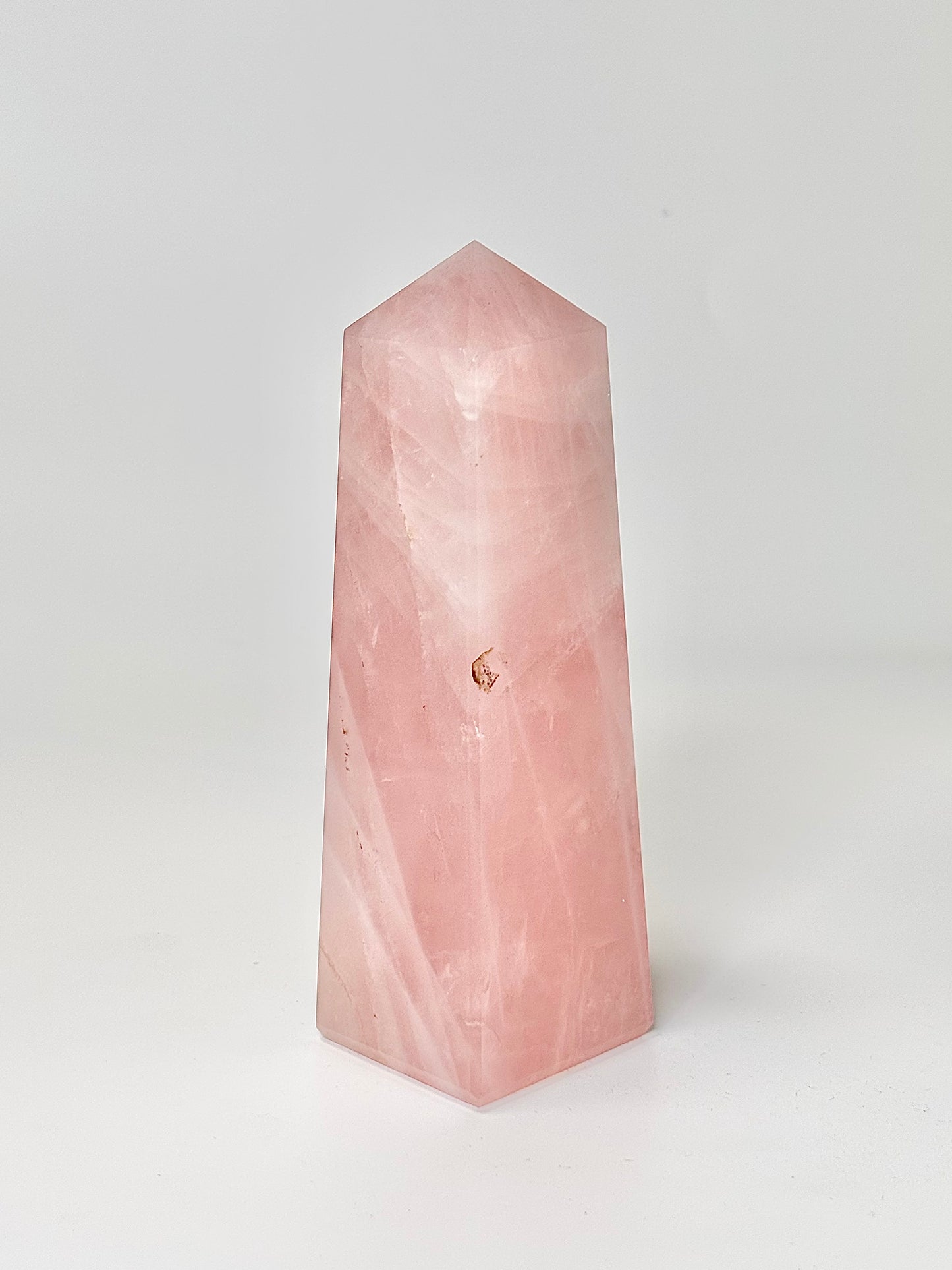 Four Facet Rose Quartz Tower – 380g - Soft Elegance & Balanced Design