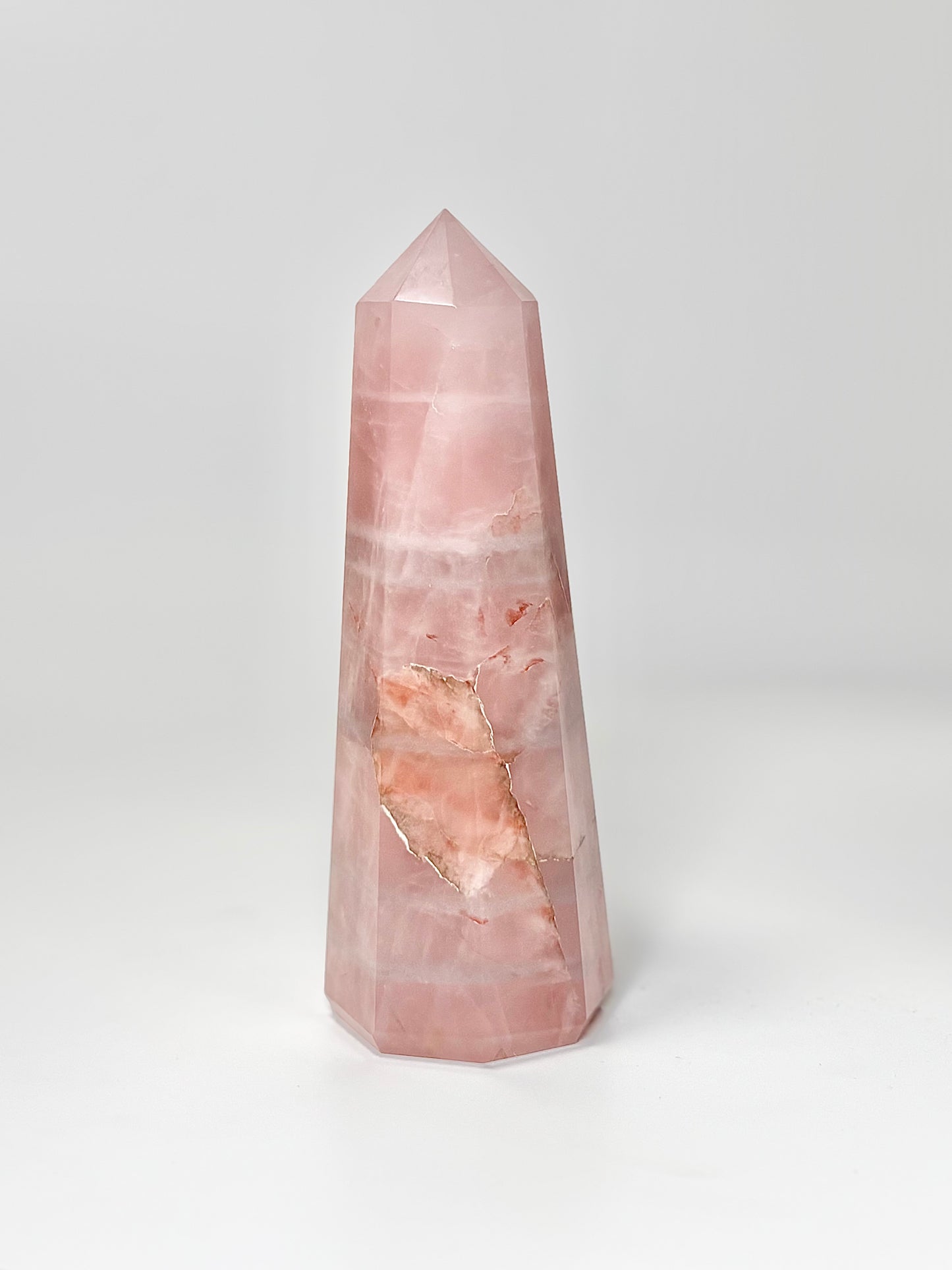 Eight Facet Rose Quartz Tower – 520g - Elegance, Warmth & Gentle Charm