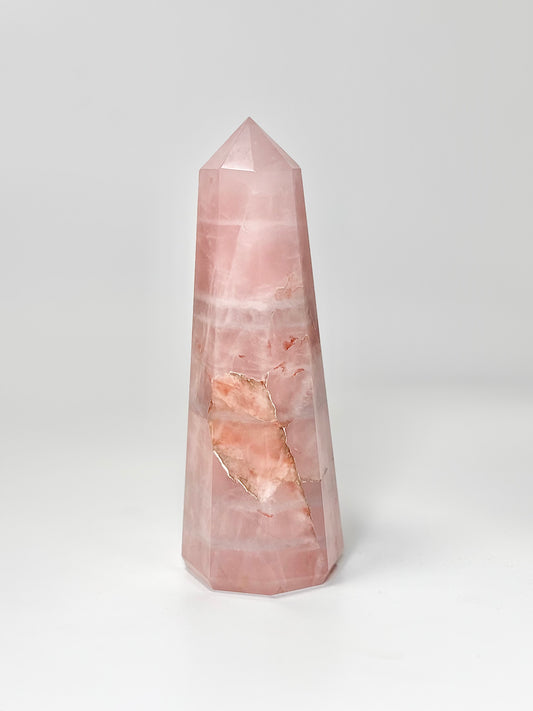 Eight Facet Rose Quartz Tower – 520g - Elegance, Warmth & Gentle Charm