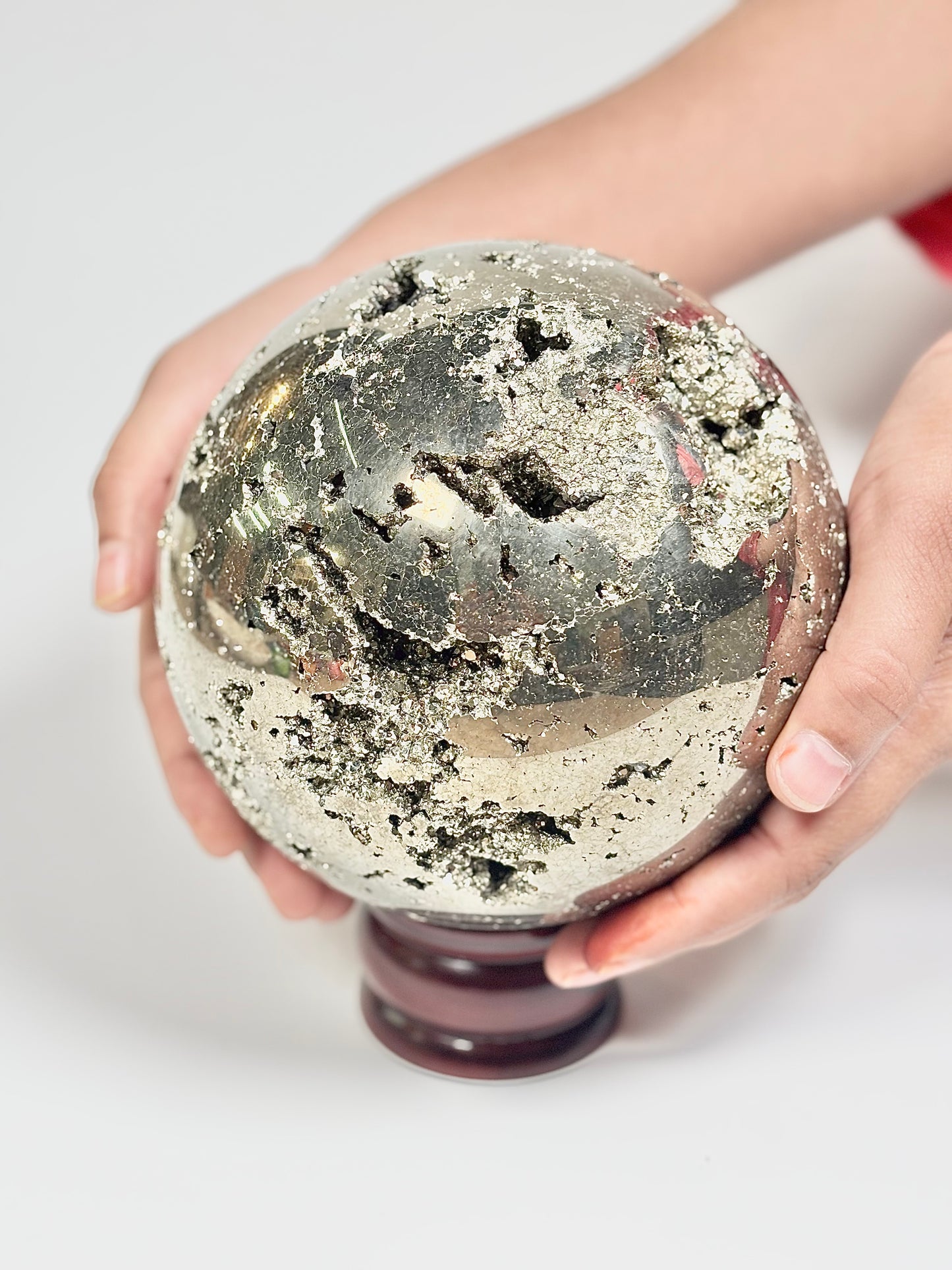 Extra Large Peruvian Pyrite Druzy Sphere 4.4 Kg – Abundance & Prosperity