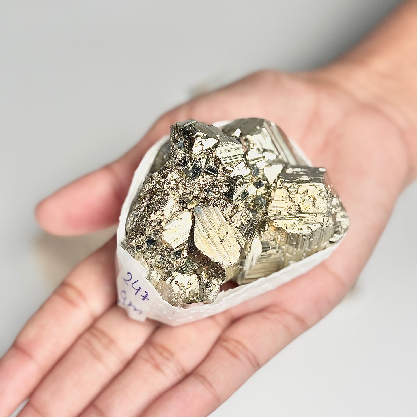Peruvian Pyrite Cluster – 247g -Golden Brilliance & Striking Presence