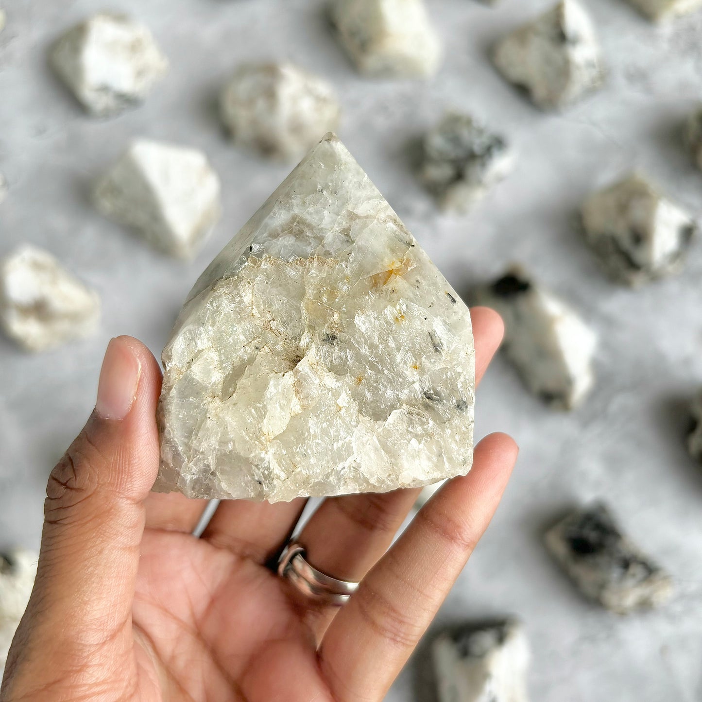 Rainbow Moonstone Raw with Polished Point - 177 Gm | Cultivates Compassion & empathy