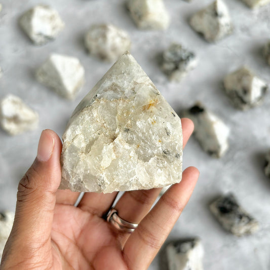 Rainbow Moonstone Raw with Polished Point - 177 Gm | Cultivates Compassion & empathy