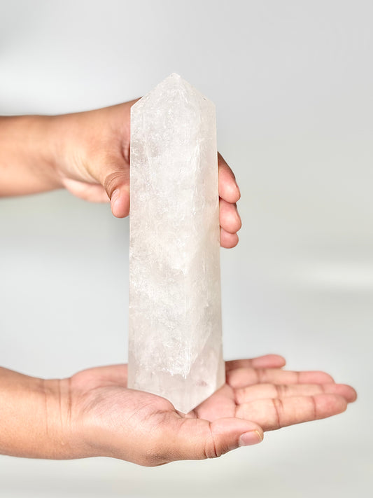 Four Facet Clear Quartz Tower – 530g - Amplify, Align & Awaken
