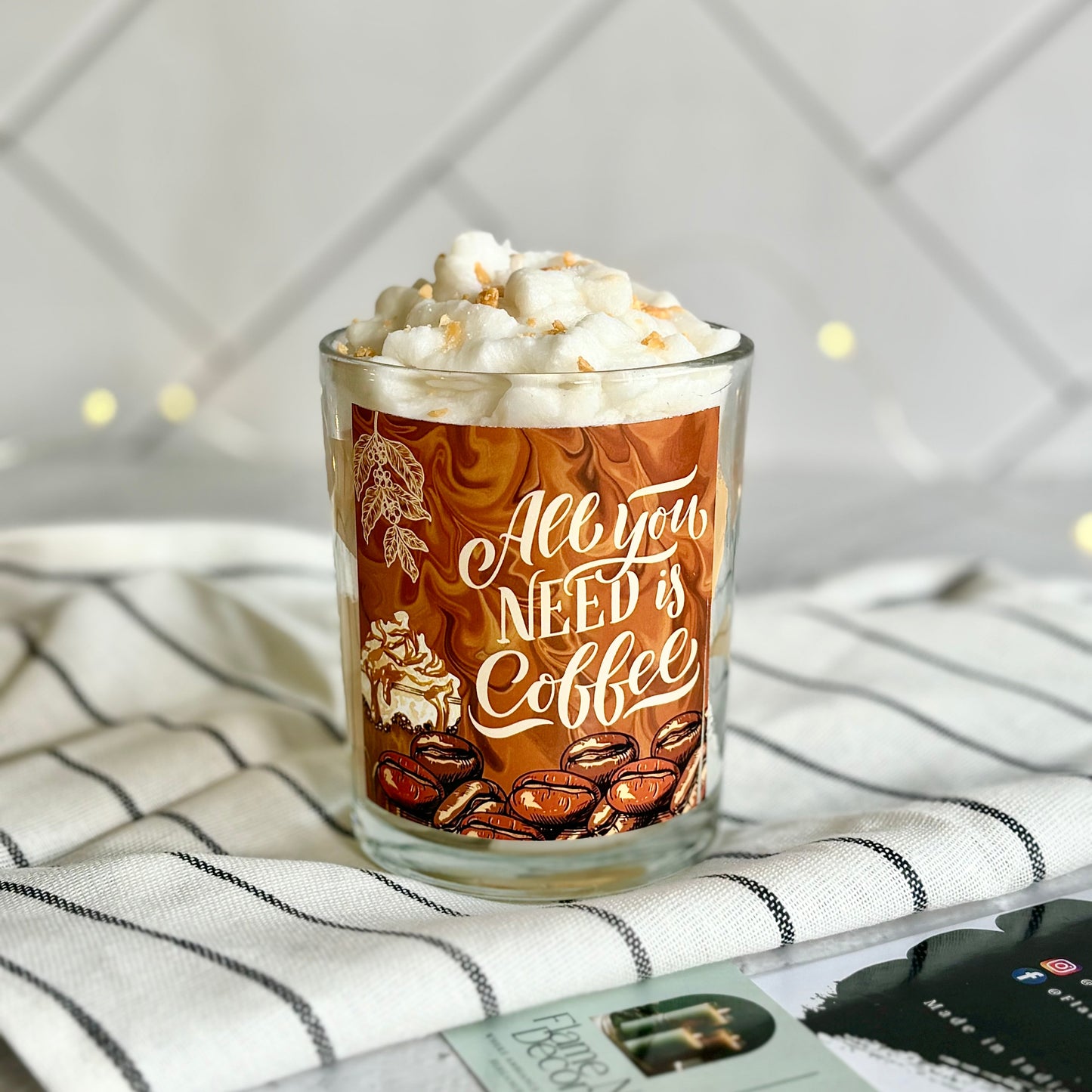 All You Need is Coffee | Cinnamon Vanilla Ice Latte Soy Scented Candle | Dessert Candle