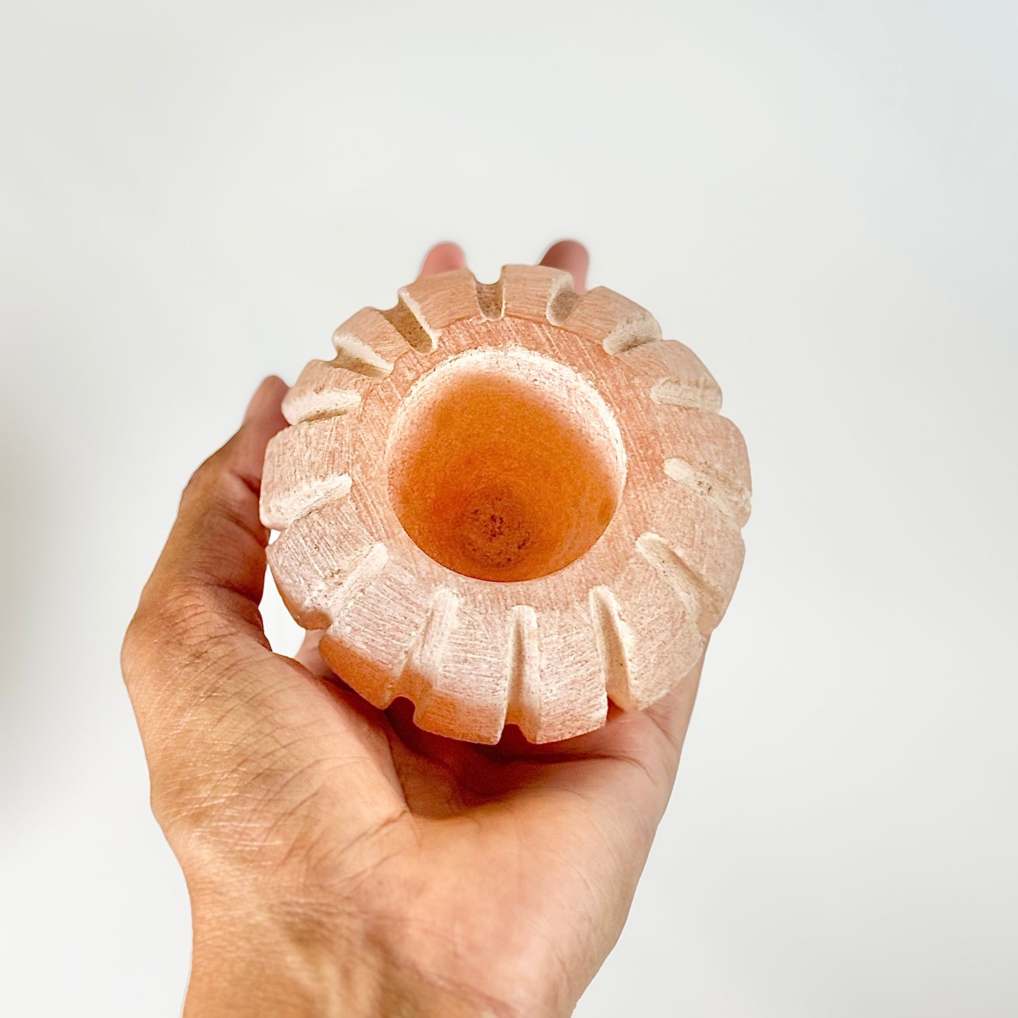 Orange Selenite Candle Holder | Stone for Spiritual work & Cleansing