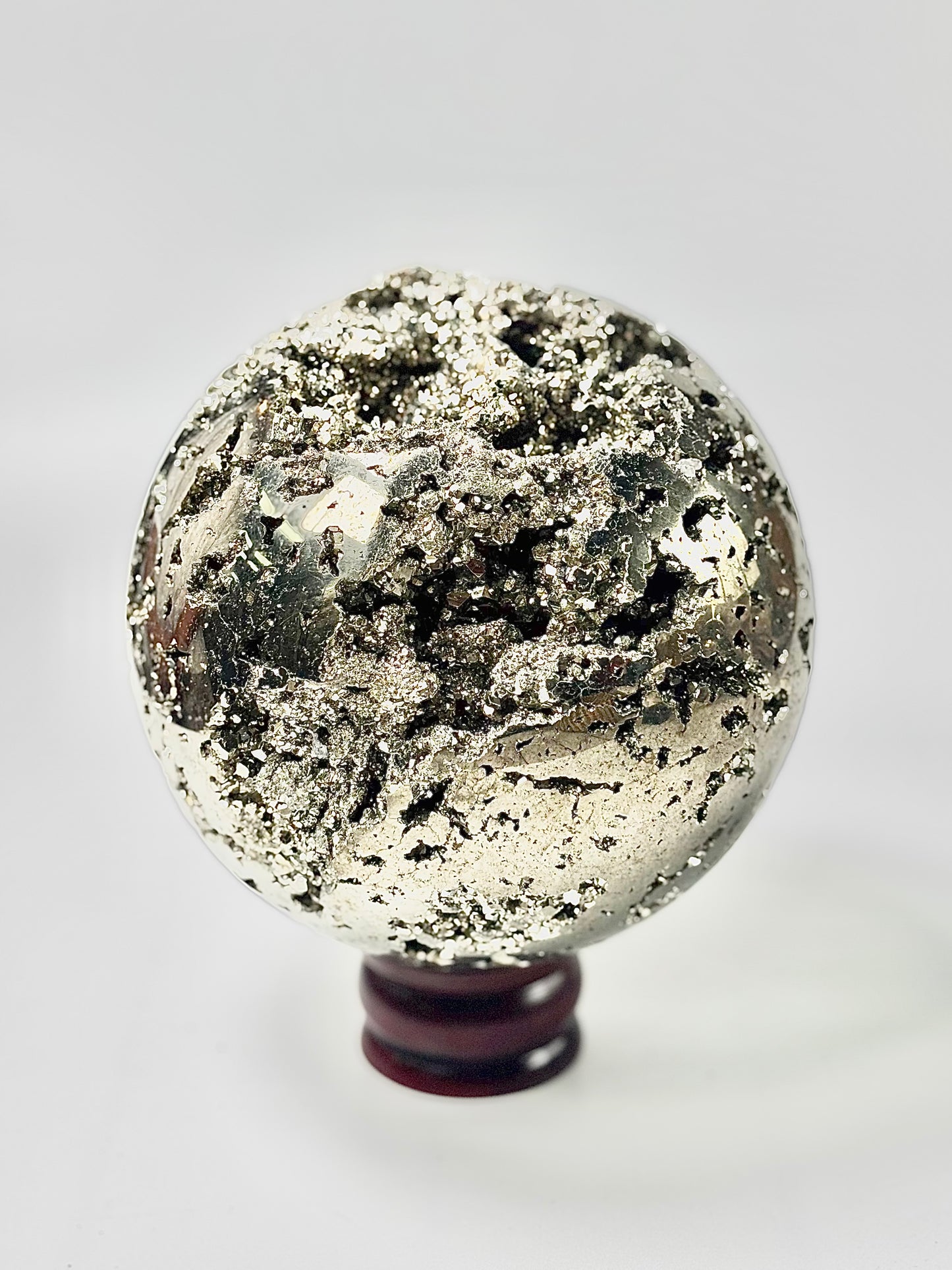 Extra Large Peruvian Pyrite Druzy Sphere 6.7 Kg – Abundance & Prosperity