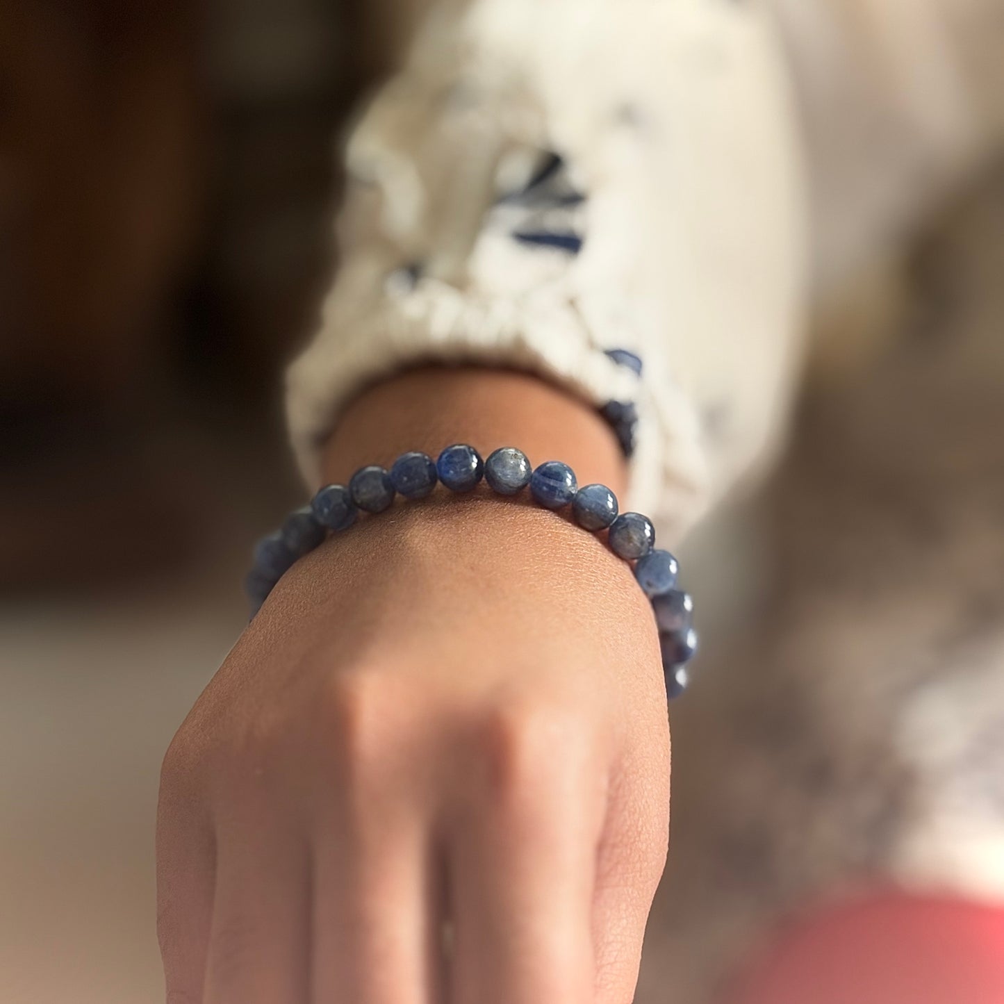 Kyanite Bead Bracelet - 6mm | Enhances telepathic & Psychic abilities