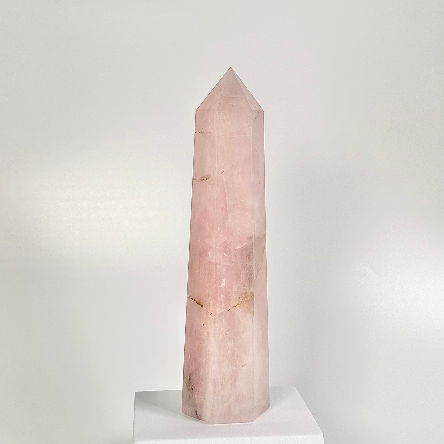 Rose Quartz Six-Facet Tower – 613g - Attract Love • Heal Emotionally • Radiate Compassion