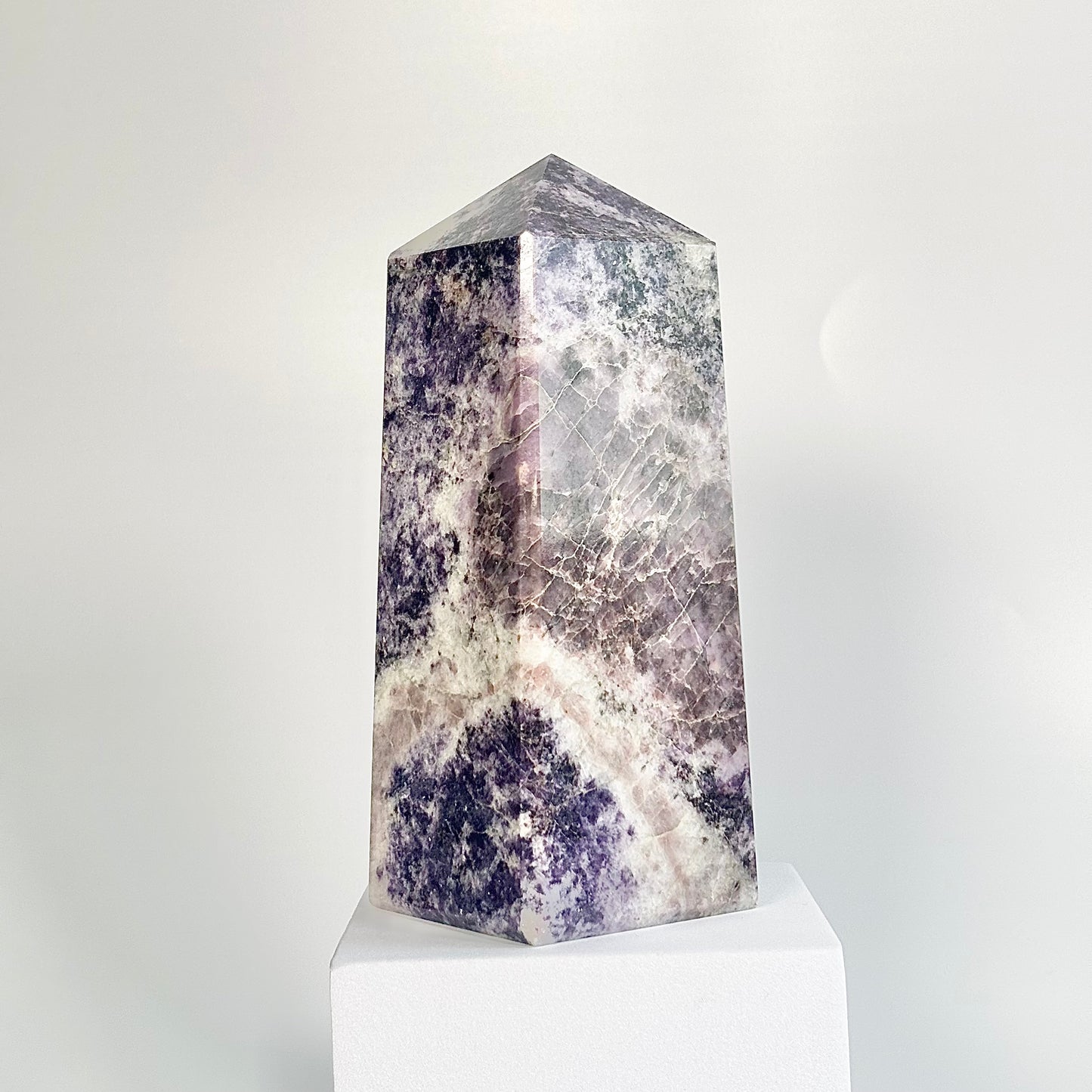 Lepidolite Four-Facet Tower – 1429g - Calm the Mind • Ease Anxiety • Support Emotional Healing
